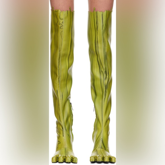 AVAVAV Green Very Slimy Feet Thigh High Boots Size 41 Runway Collection RARE - Picture 9 of 16